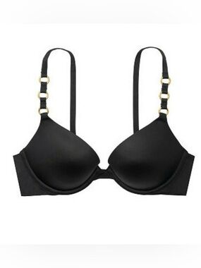 Victoria’s secret Very sexy black push up bra gold hardware 32C